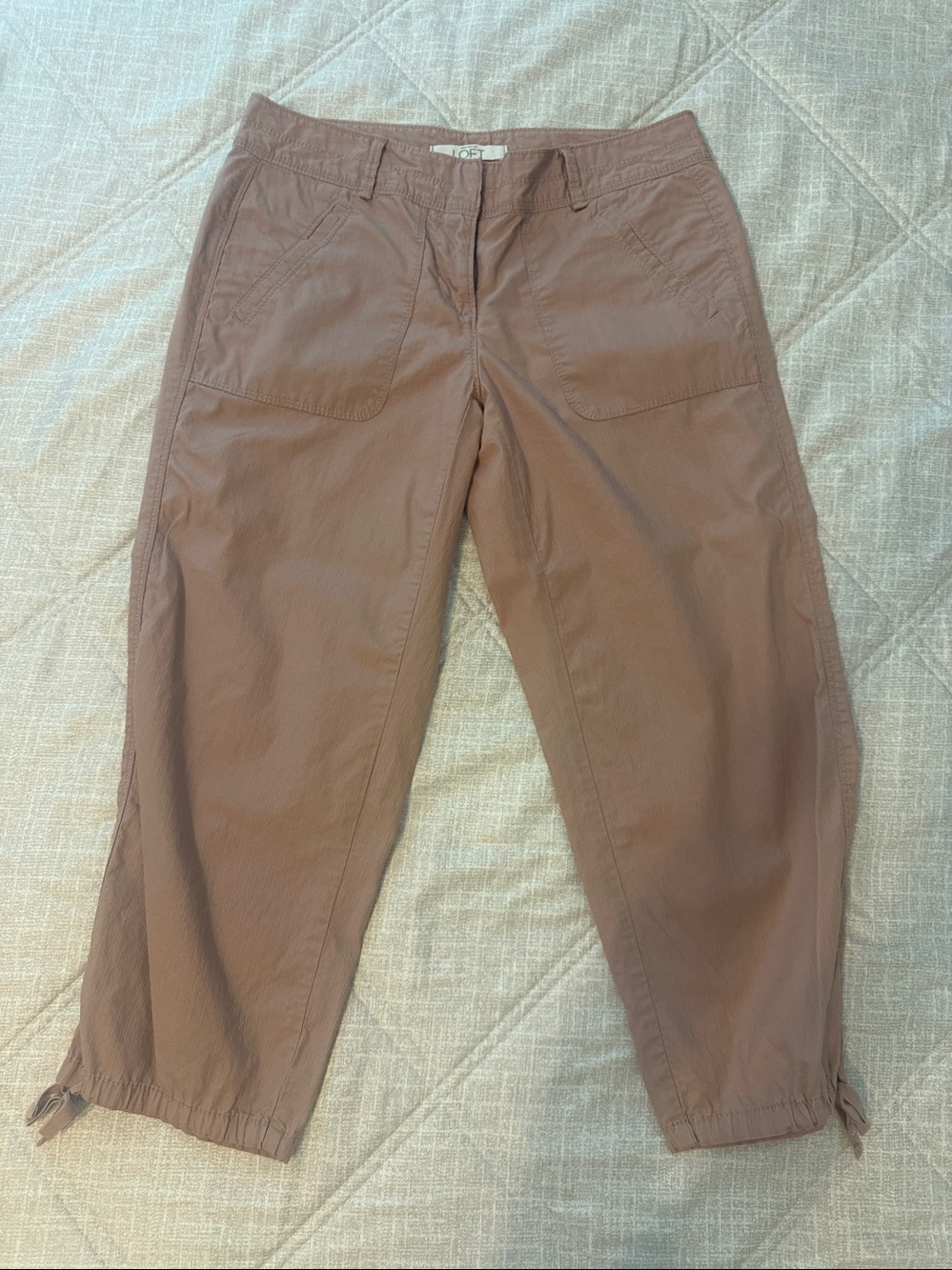 LOFT Dusty Rose Cargo Crop Pants